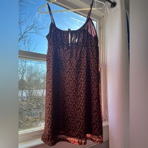 Aeropostale Maroon Dress w/ Orange Flowers